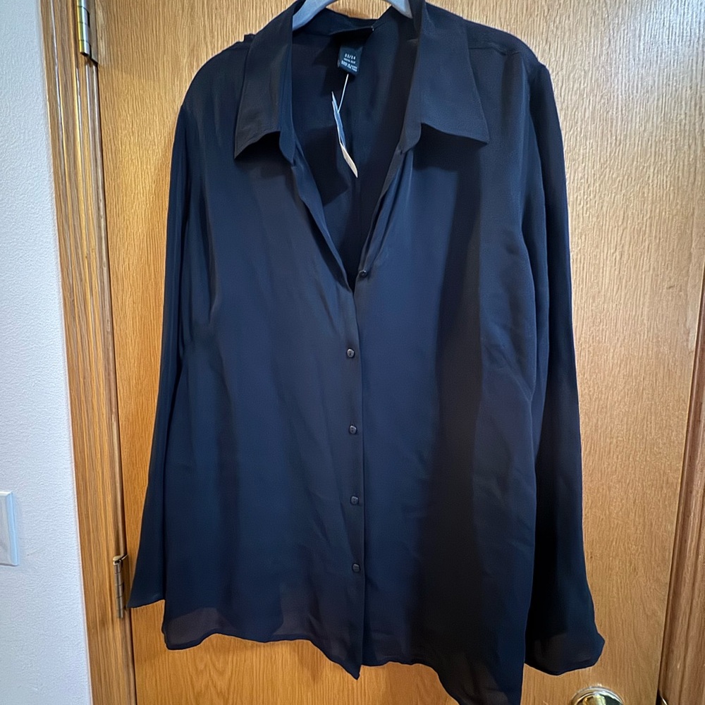 NWT Lane Bryant sheer Black Blouse 22/24